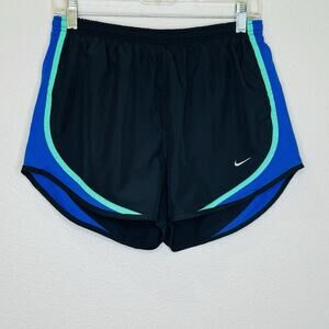 Nike Dri Fit Athletic Running Shorts Women's Size Medium Black Green Blue Briefs